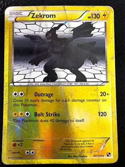 Zekrom 47/114 Black & White Reverse Holo - DAMAGED - Pokemon TCG - Image 1