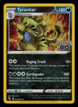 Tyranitar 043/078 Holo Rare Pokemon GO Pokemon Holo Near Mint - Image 1