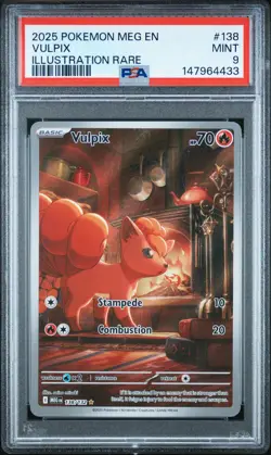 2025 POKEMON MEG EN-MEGA EVOLUTION ILLUSTRATION RARE #138 VULPIX PSA 9 - Image 1