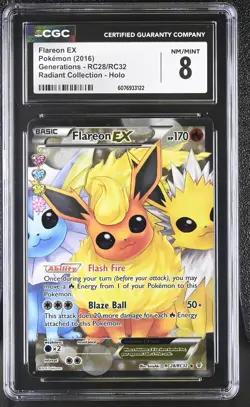 POKEMON GENERATIONS FLAREON EX #RC28 RADIANT COLLECTION CGC 8 NM #6076933122 - Image 1