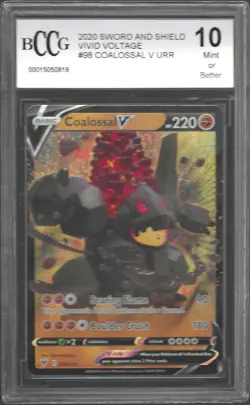 2020 Pokemon Vivid Voltage Coalossal V #098/185 BCCG 10 Ultra Rare Holo - Image 1