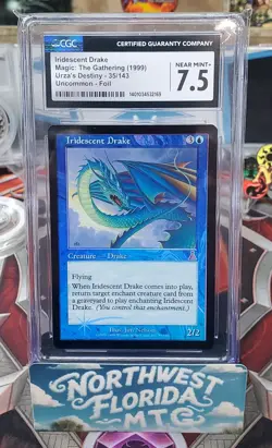 Graded MTG Card - CGC 7.5 - Urza's Destiny - Iridescent Drake (Foil) - Image 1