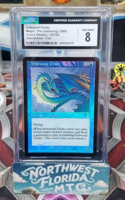 Graded MTG Card - CGC 8 - Urza's Destiny - Iridescent Drake (Foil) - Image 1