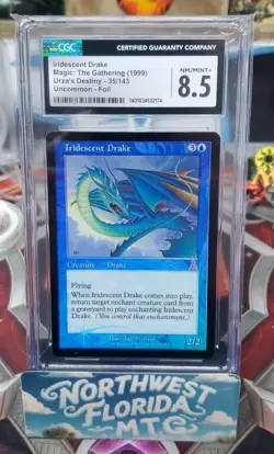 Graded MTG Card - CGC 8.5 - Urza's Destiny - Iridescent Drake (Foil) - Image 1