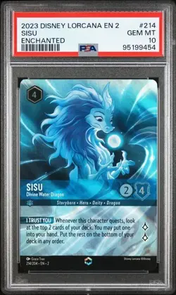 2023 DISNEY LORCANA EN 2-RISE OF THE FLOODBORN #214 SISU ENCHANTED PSA 10 - Image 1