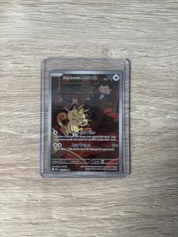 Pokemon TCG Meowth Card 203/182 Team Rockets Meowth Destined Rivals Full Art - Image 1