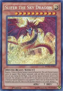 Yu-Gi-Oh Card - MVP1-ENS57 - SLIFER THE SKY DRAGON (secret rare holo) - NM/Mint - Image 1