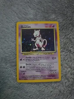 Mewtwo 10/130 Base Holo Pokemon Card - Card Has Been Played - Image 1