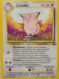 Clefable 17/64 Jungle Non-Holo Rare Pokemon Card - Image 1