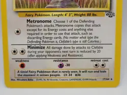 Clefable 17/64 Jungle Non-Holo Rare Pokemon Card - Image 3
