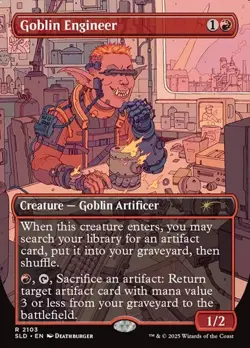 Goblin Engineer - Galaxy Foil Extended Art SLD NM MTG - Image 1