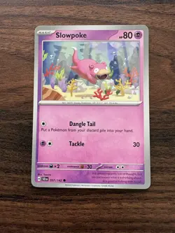 Slowpoke 057/142 Stellar Crown Regular Finish Pokemon Card NM - Image 1