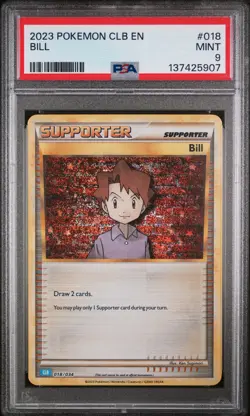 POKEMON CLB-TRADING CARD GAME CLASSIC BLASTOISE & SUICUNE EX DECK BILL PSA 9 - Image 1