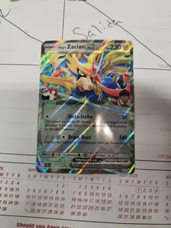 Hop's Zacian Ex Pokemon Prize Pack Series 7 Promo Pokemon Card LP Stamp - Image 1