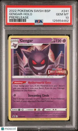 2022 Pokemon Swsh Black Star Promo Gengar Holo Prerelease PSA 10 241 - Image 1