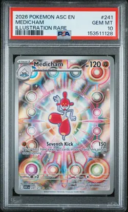 2026 POKEMON ASC EN-ASCENDED HEROES ILLUSTRATION RARE #241 MEDICHAM PSA 10 - Image 1