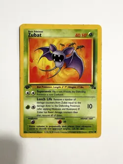 Pokemon TCG: Zubat 1st Edition - Fossil 57/62 (HP) - Image 1