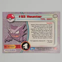 Topps Pokemon Haunter #93 2000 TV Animation Edition Blue Logo Non Holo - Image 2
