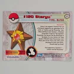 Pokemon 2000 Topps TV Animation Edition Series 3 #120 Staryu Blue Logo Non Holo - Image 2