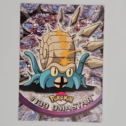 Pokemon 2000 Topps TV Animation Edition Series 3 #139 Omastar Blue Logo Non Holo - Image 1