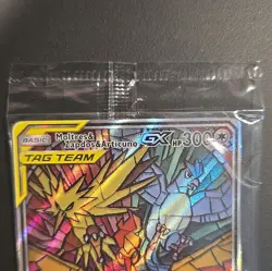 Pokemon Moltres & Zapdos & Articuno GX TAG TEAM Promo Full Art Holo SM210 SEALED - Image 4