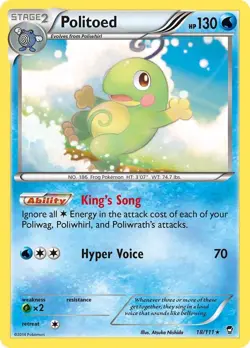 Pokemon TCG - Politoed - 18/111 - Rare - XY Furious Fists [Lightly Played] - Image 1