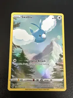 Pokemon Swablu GG27/GG70 Ultra Rare Crown Zenith Galarian Gallery Full Art NM - Image 1