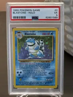 1999 Pokemon TCG Base Set Blastoise 2/102 Holo Rare English PSA 5 - ONE OWNER - Image 3