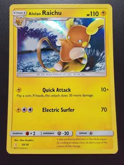 Alolan Raichu (#30 Holofoil) 30/30 Lycanroc & Alolan Raichu pokemon - Image 1