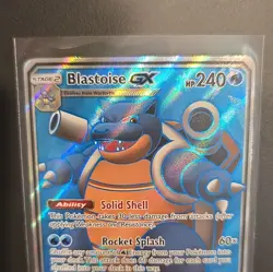 Pokemon TCG Blastoise GX Promo Full Art Holo SM189 Black Star SM Set HP240 - Image 3