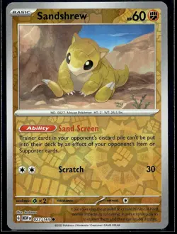 Sandshrew 027/165 SV: Scarlet & Violet 151 Common Reverse Holo Pokemon TCG LP - Image 1