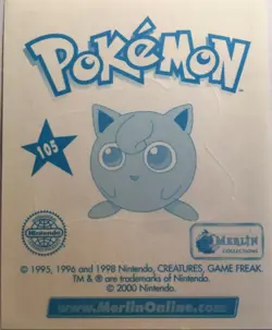 STICKERS POKEMON NEUF N°105 METAMORPH MERLIN SERIE 2 DE 2000 - Image 2