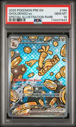 2025 Pokemon Prismatic Evolutions Gholdengo EX SIR PSA 10 #164 - Image 1
