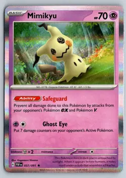 Mimikyu 037/091 Rare Paldean Fates Pokemon Holo Near Mint - Image 1