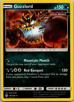 Guzzlord 136/236 Holo Rare Cosmic Eclipse Pokemon Holo Near Mint - Image 1
