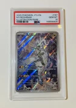Pokemon N's Reshiram 167/159 Journey Together Illustration Rare Holo PSA 10 - Image 1