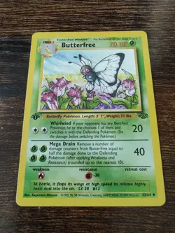 Pokemon Jungle 1st Edition Butterfree 33/64 Non Holo LP - Image 1