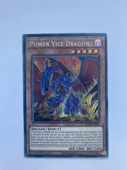 YuGiOh! Power Vice Dragon Secret Rare BLZD-EN002 - Image 1