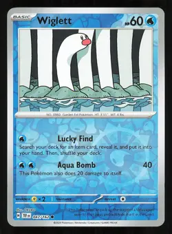 Wiglett 047/162 Reverse Holo NM Pokemon TCG Scarlet & Violet Temporal Forces TEF - Image 1