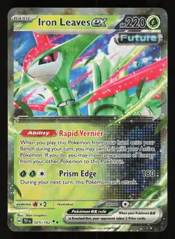 Iron Leaves ex 025/162 Holo NM Pokemon TCG Scarlet & Violet Temporal Forces TEF - Image 1