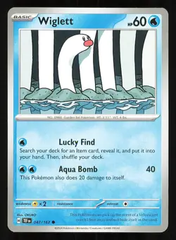 Wiglett 047/162 Regular NM Pokemon TCG Scarlet & Violet Temporal Forces TEF - Image 1