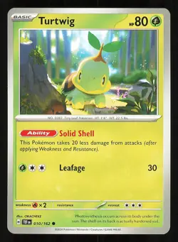 Turtwig 010/162 Regular NM Pokemon TCG Scarlet & Violet Temporal Forces TEF - Image 1