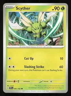 Scyther 001/162 Regular NM Pokemon TCG Scarlet & Violet Temporal Forces TEF - Image 1
