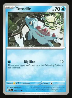 Totodile 039/162 Regular NM Pokemon TCG Scarlet & Violet Temporal Forces TEF - Image 1