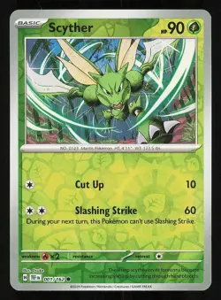 Scyther 001/162 Reverse Holo NM Pokemon TCG Scarlet & Violet Temporal Forces TEF - Image 1