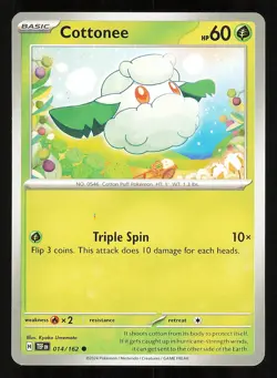 Cottonee 014/162 Regular NM Pokemon TCG Scarlet & Violet Temporal Forces TEF - Image 1