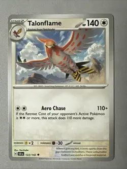 Pokemon TCG * SV Stellar Crown * 123/142 Talonflame Uncommon * FRESH PK - Image 1