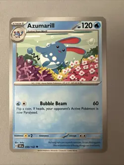 Pokemon TCG * SV Stellar Crown * 34/142 Azumarill Uncommon * FRESH PK - Image 1