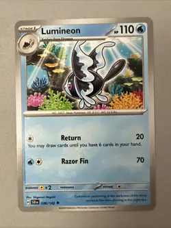 Pokemon TCG * SV Stellar Crown * 36/142 Lumineon Uncommon * FRESH PK - Image 1