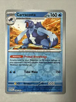 Pokemon TCG * SV Stellar Crown 38/142 Carracosta * REVERSE HOLO Rare * FRESH PK - Image 1